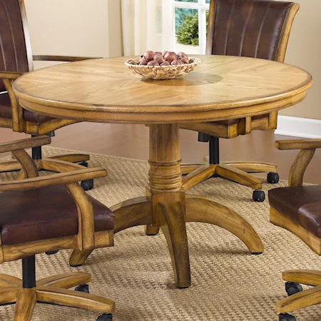 Round Casual Dining Table with Pedestal Base